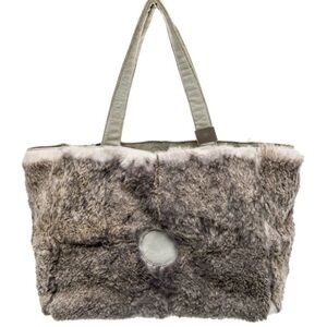 SOLD!! CHANEL Gray Fur Tote Bag